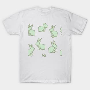 Mint Green Origami Rabbits T-Shirt